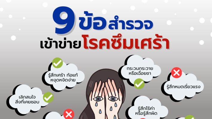 9 ข้อสำรวจ เข้าข่ายโรคซึมเศร้า