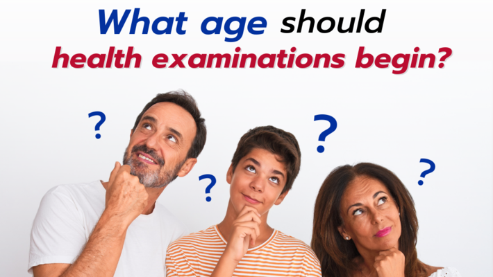 What age should health examinations begin?
